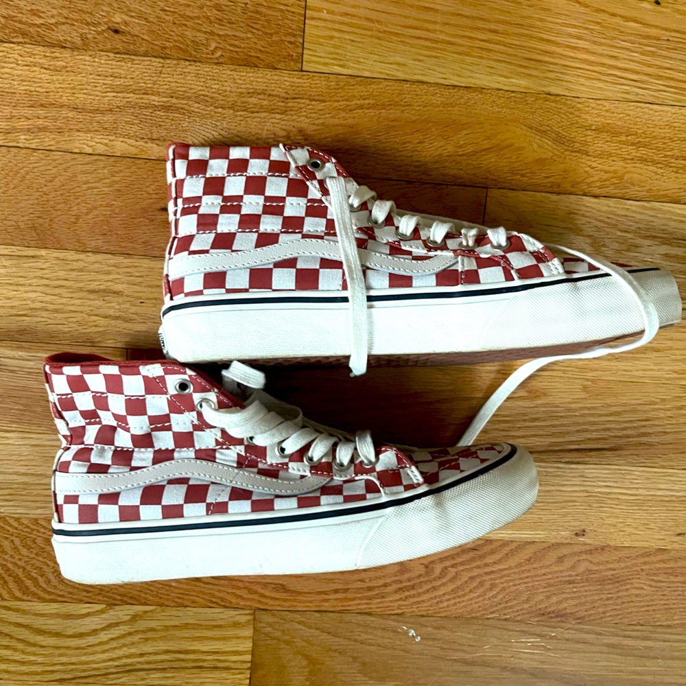 Vans Sk8-Hi Decon 3 Red Checkerboard unisex night top sneaker W9 M8